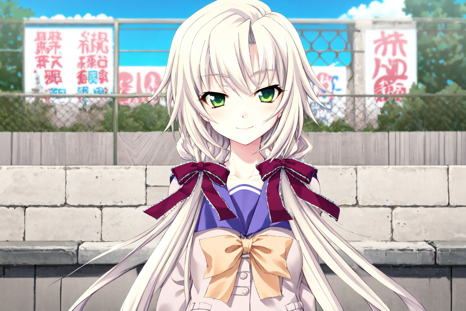 01499-615990773-kagamigawa chloe,  1girl, solo,sumisora uniform, light smile,outdoors,.png